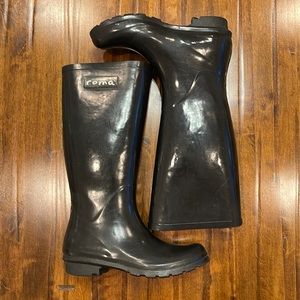Roma Black Rain Boots